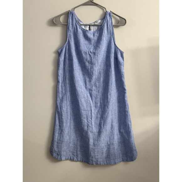 Beach lunch lounge Aline Dress Womens XS‎ Linen Blend Striped Lined Lightweigh - Picture 1 of 9
